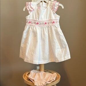 3x35 Bonnie Baby White and Pink Dress